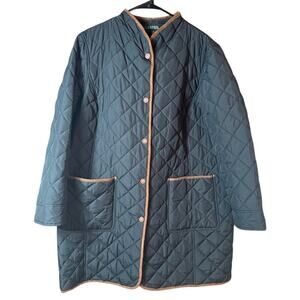 Lauren Ralph Lauren Women's 2X  Black Quilted Long Jacket Winter Lagenlook Boxy